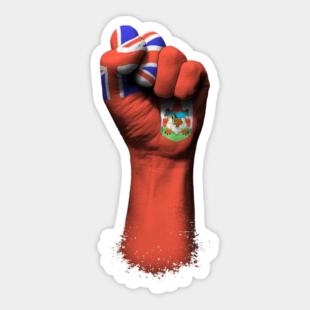 Flag of Bermuda on a Raised Clenched Fist Sticker by jeffbartels